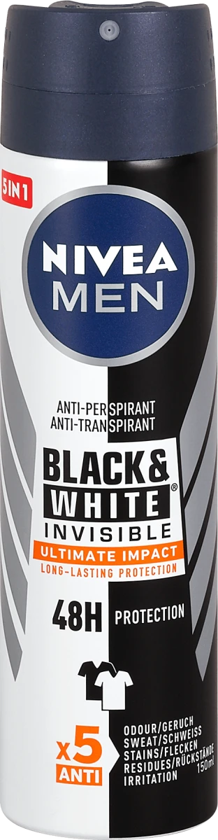 Black & White Invisible - dezodorans u spreju, 150 ml