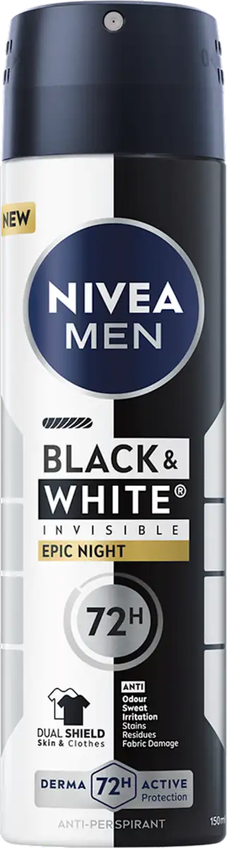 BLACK &amp; WHITE INVISIBLE EPIC NIGHT dezodorans u spreju za muškarce, 150 ml