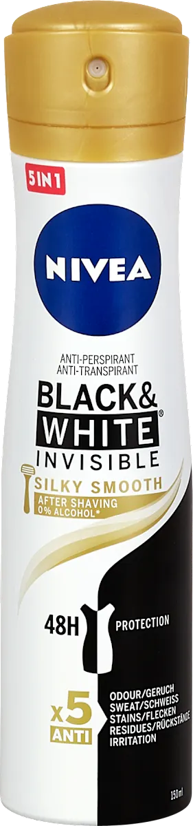 Black & White Invisible Silky Smooth - dezodorans..., 150 ml