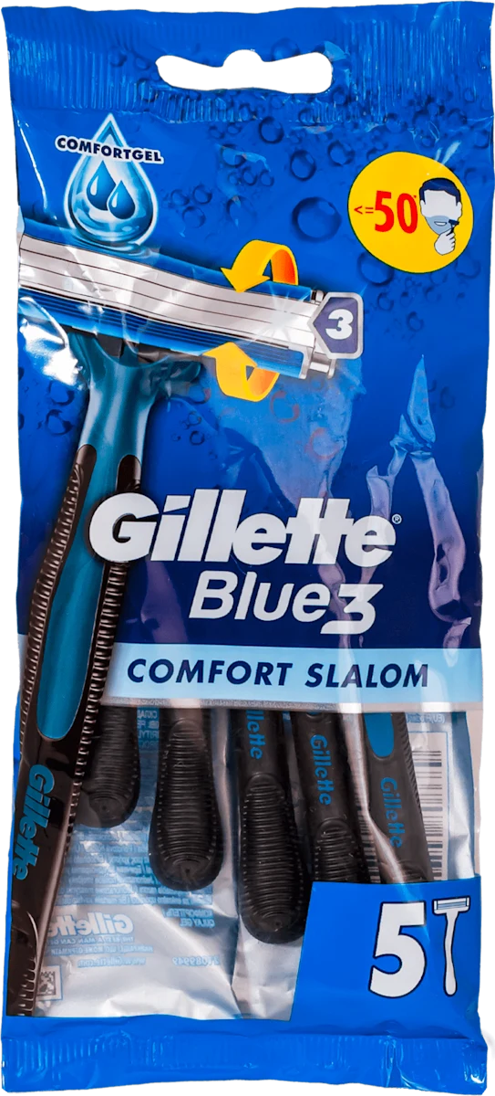 Blue3 COMFORT SLALOM jednokratni brijači, 5 kom