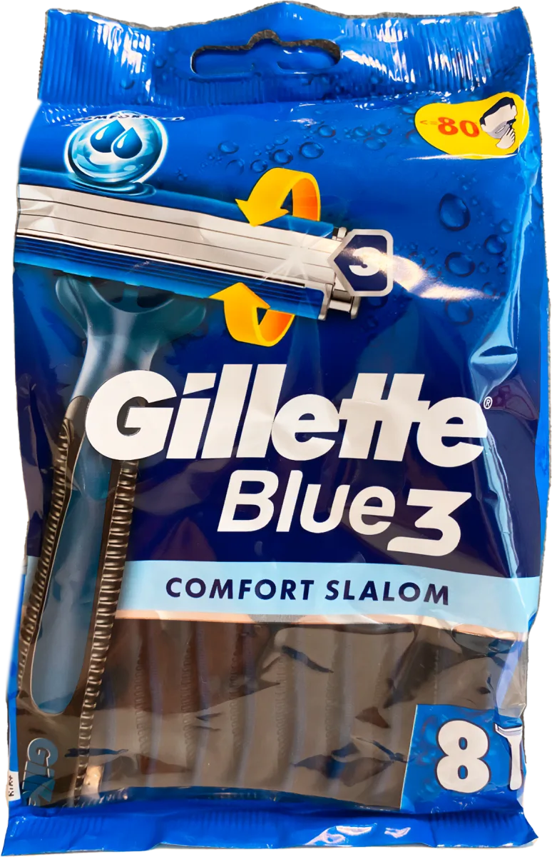 Blue3 COMFORT SLALOM jednokratni brijači, 8 kom