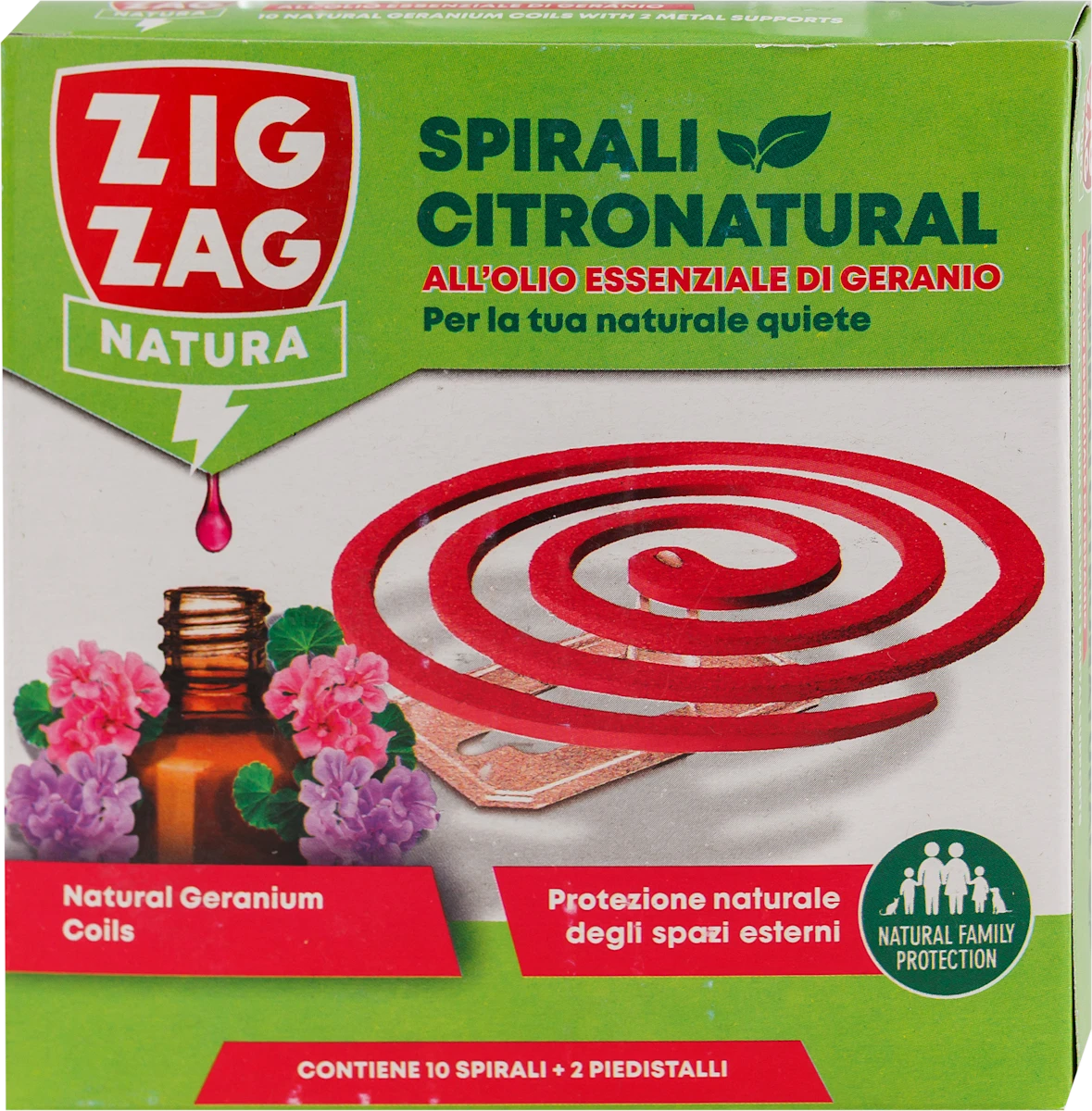 CITRONATURAL biljne spirale protiv insekata na bazi eteričnih ulja Geranio, 10 kom