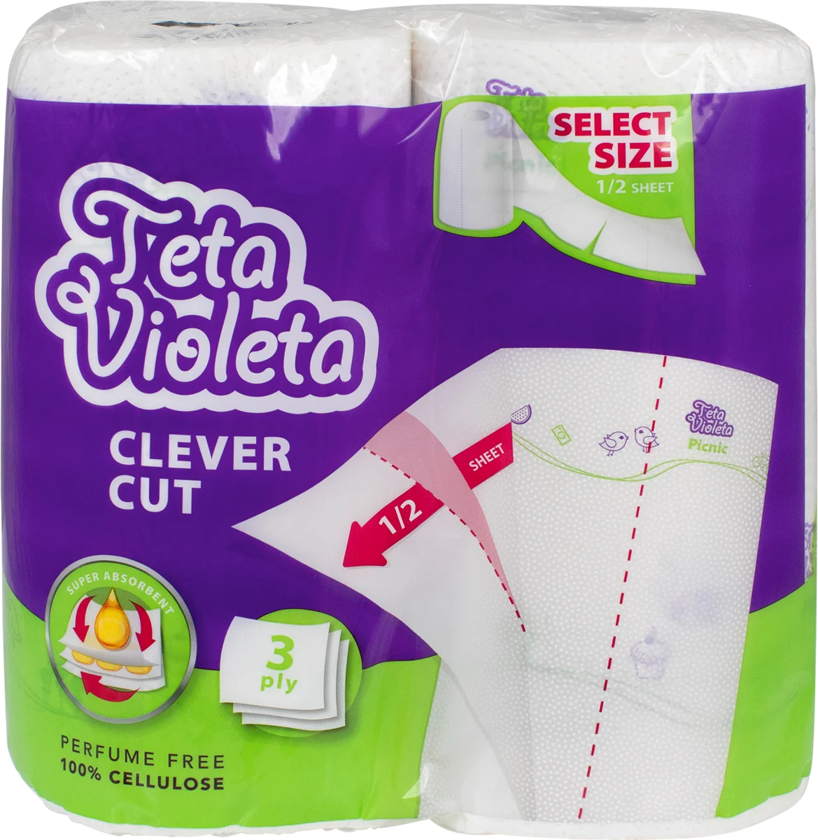 Clever Cut Picnic kuhinjski ubrusi, 3-slojni, 2 kom