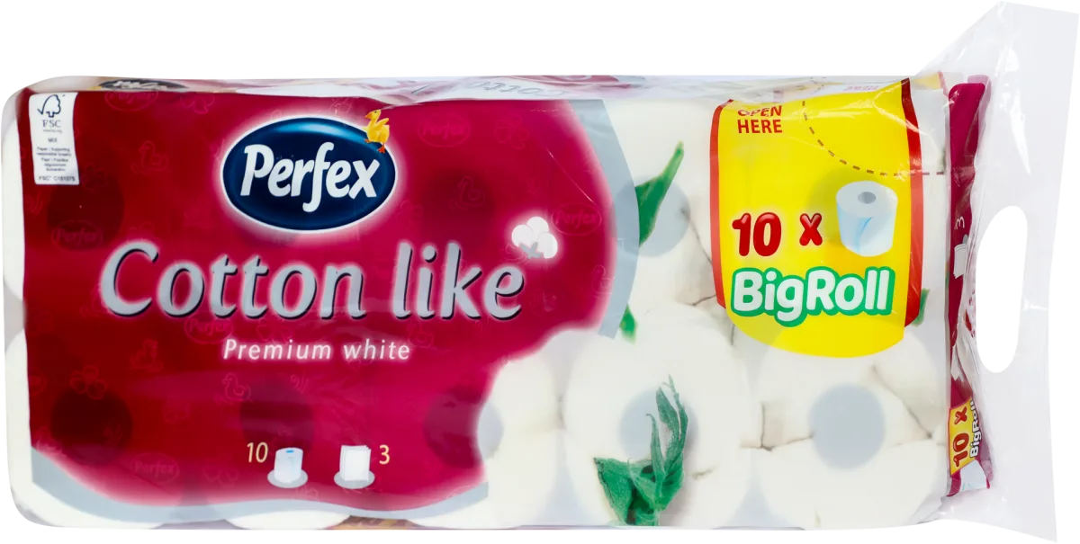 Cotton like Premium white toaletni papir  3-slojni, 10 kom