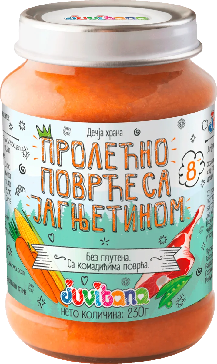 Dečija kašica - prolećno povrće sa jagnjetinom,..., 230 g