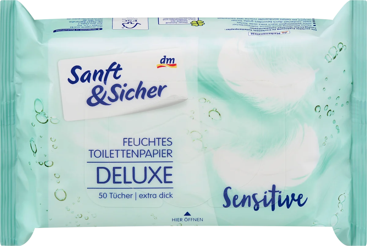 Deluxe vlažni toaletni papir – sensitive, 50 kom
