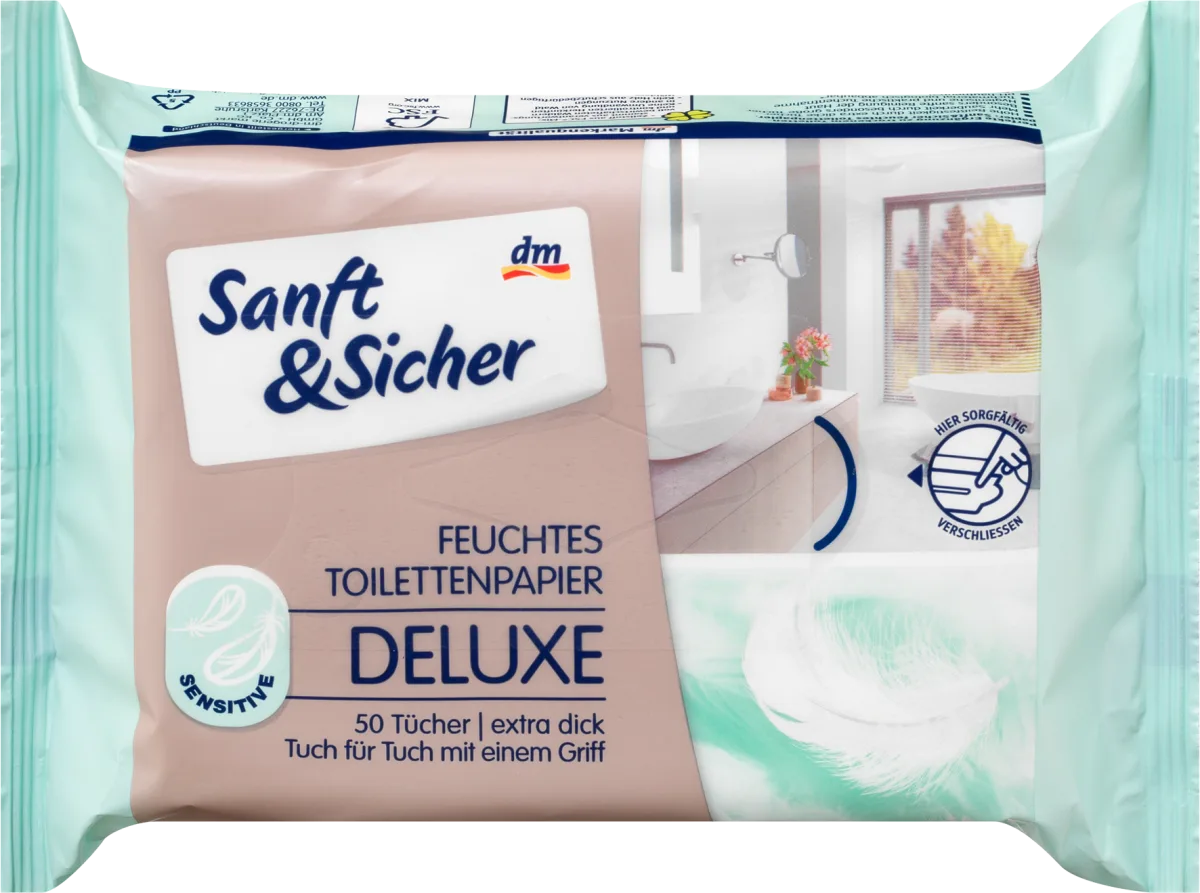 DELUXE vlažni toaletni papir – SENSITIVE, 50 kom