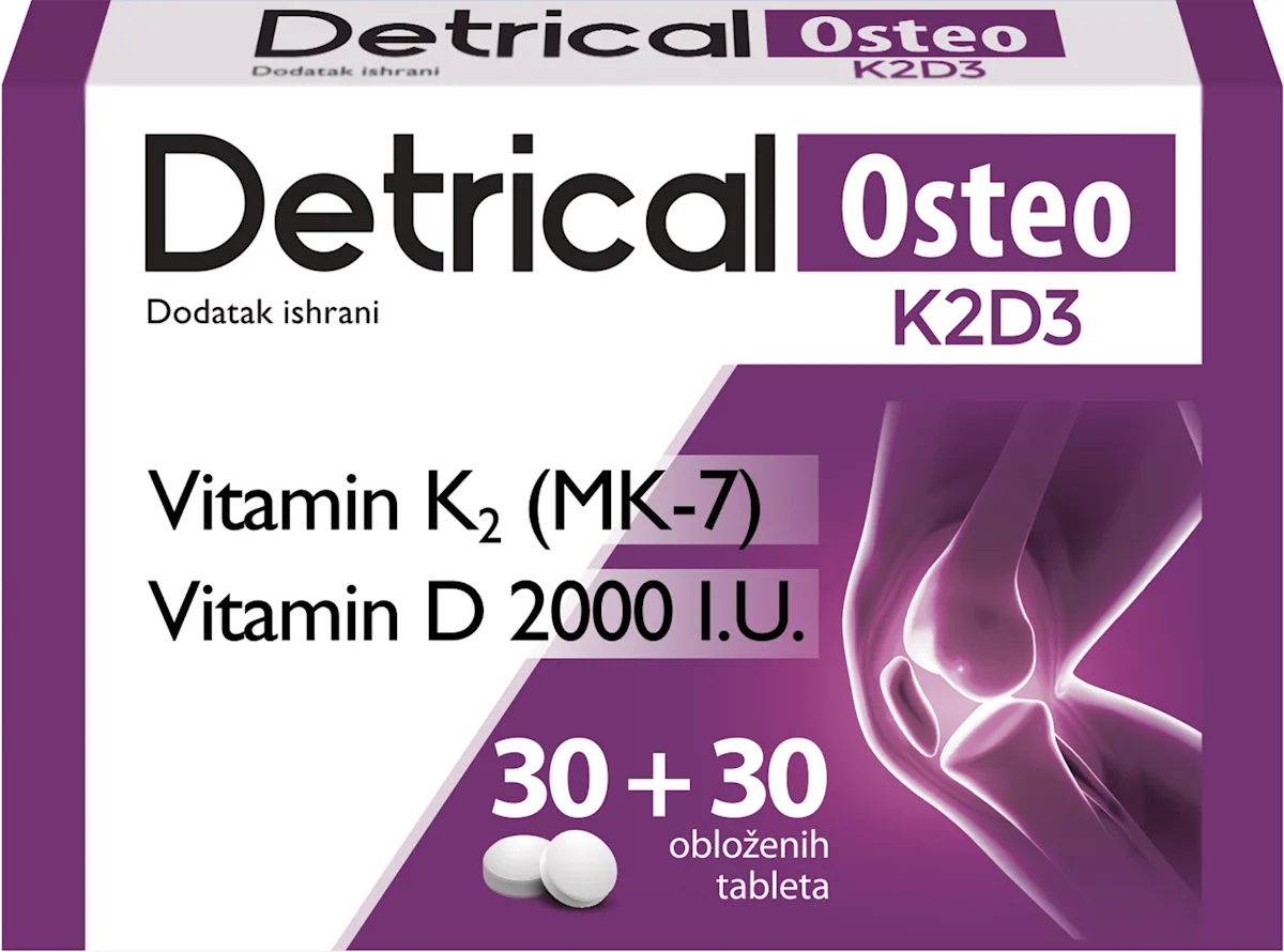 Detrical Osteo K2D3, 30+30 obloženih tableta, 60 kom