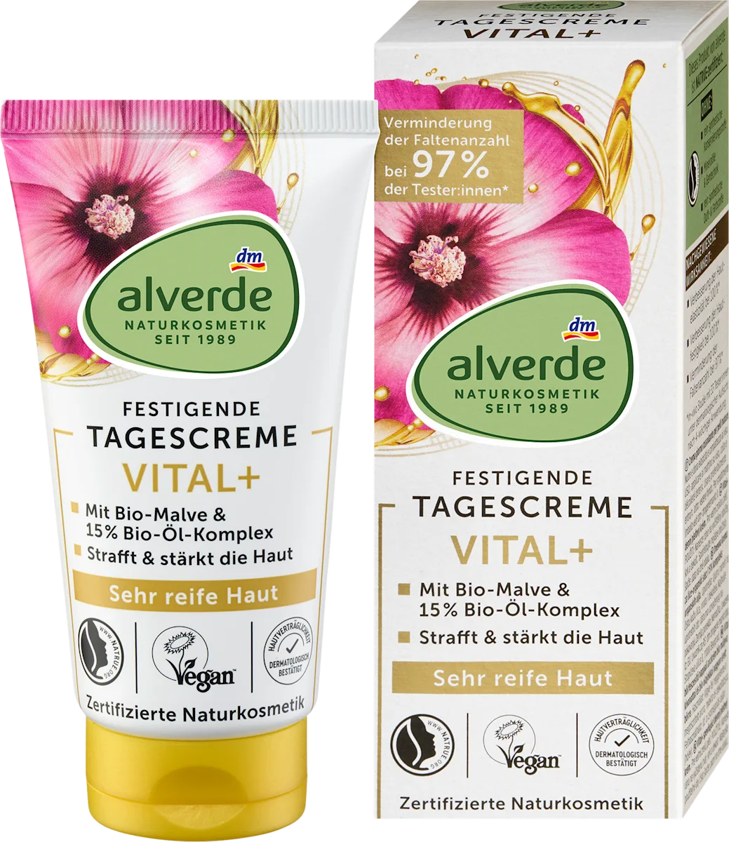 Dnevna krema za lice - organski slez i 15% kompleks organskih ulja VITAL+, 50 ml