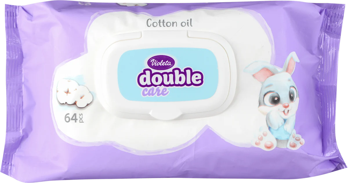 double care Cotton oil vlažne maramice za bebe, 64 kom