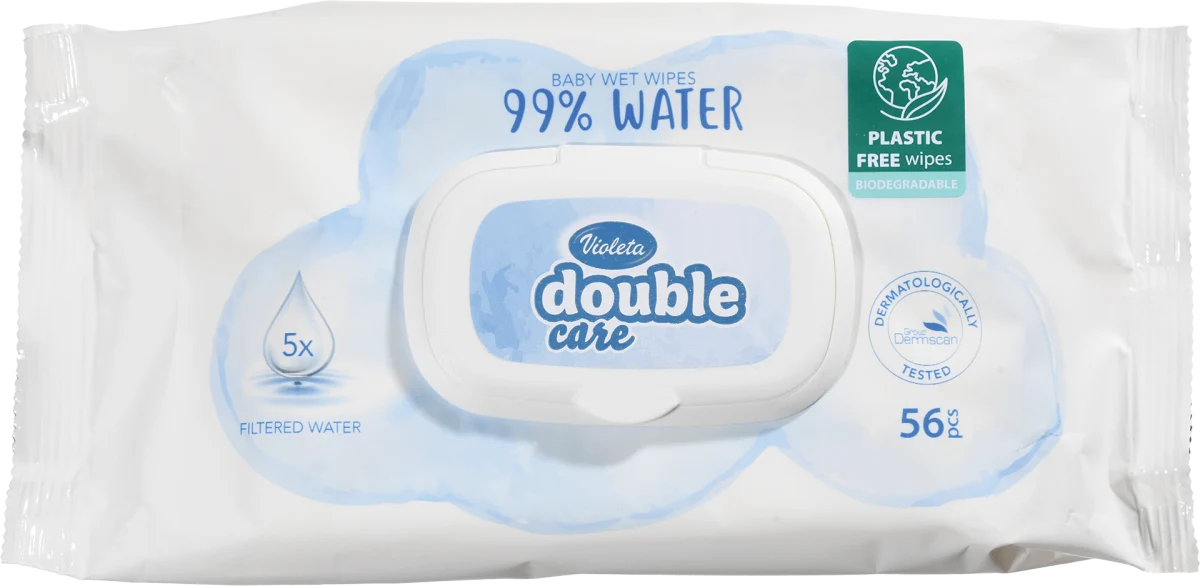 double care vlažne maramice – 99 % voda, 56 kom