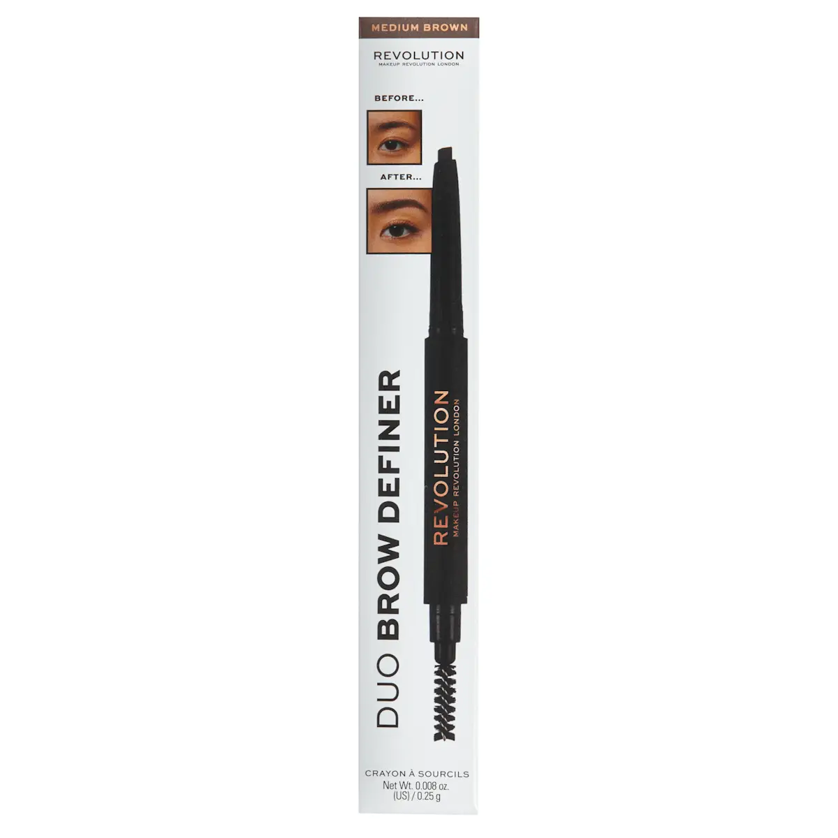 DUO BROW dvostrana olovka za obrve- Medium Brown, 0,25 g