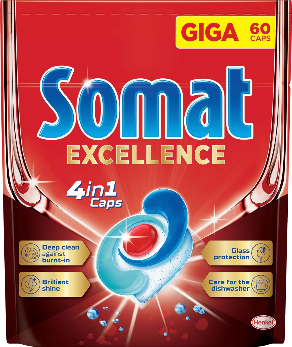 EXCELLENCE 4in1 Kapsule za mašinsko pranje posuđa, 60 kom