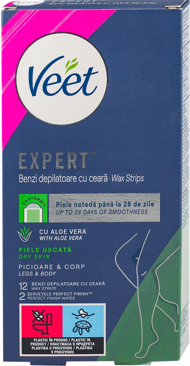 EXPERT trake za depilaciju nogu - aloe vera, 1 kom