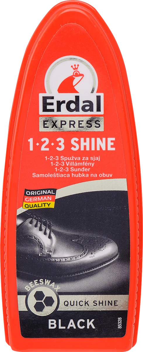 EXPRESS 1-2-3 SHINE sunđer za sjaj obuće - crni, 1 kom