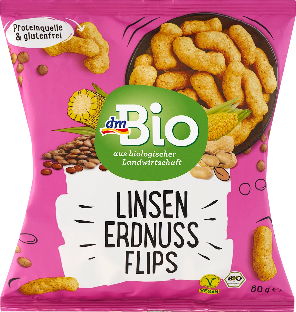 Flips od sočiva i kukuruza sa pečenim kikirikijem, 80 g