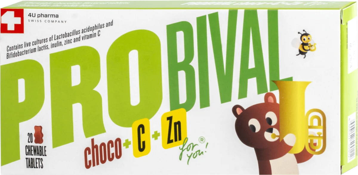 for you! choco+C+Zn čokoladni medvedići za decu, 20 kom