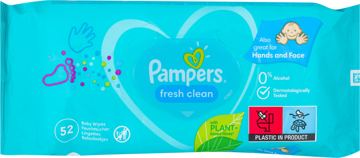 fresh clean vlažne maramice za bebe, 52 kom