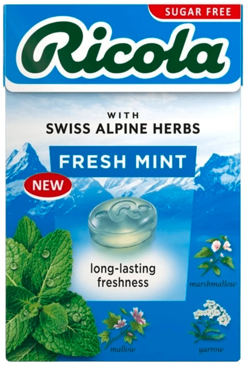 FRESH MINT bombone od švajcarskog bilja, sa zaslađivačima, 40 g