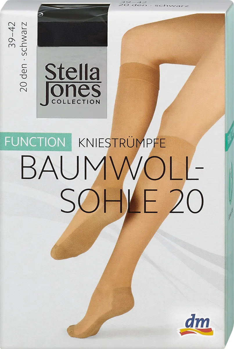 FUNCTION dokolenice BAUMWOLLSOHLE 20 DEN crna..., 1 kom