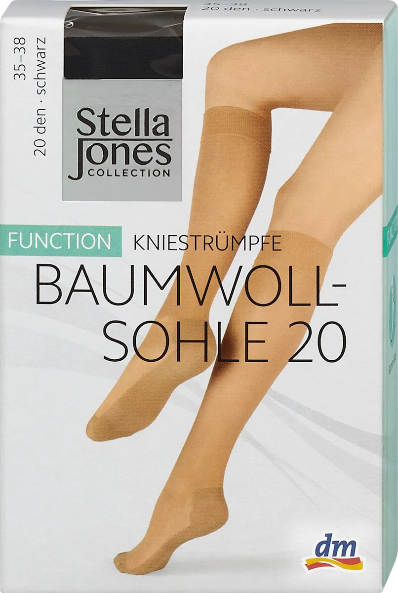 FUNCTION dokolenice BAUMWOLLSOHLE 20 DEN crna..., 1 kom