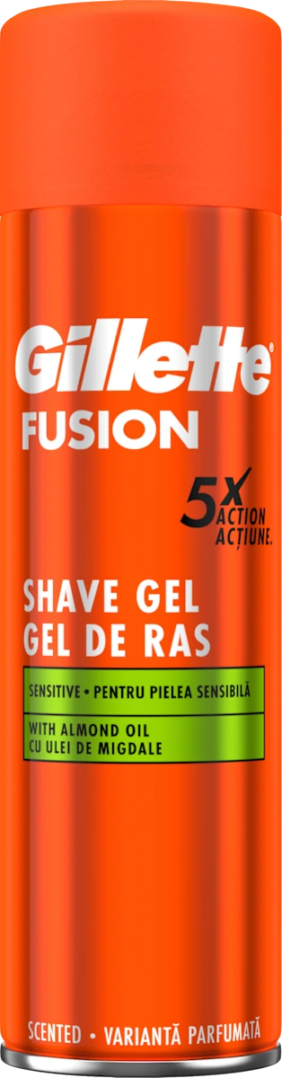 FUSION 5X ACTION SENSITIVE gel za brijanje, 200 ml