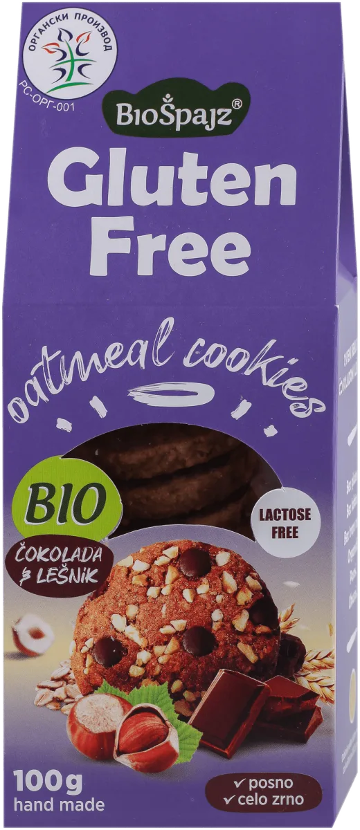 Gluten Free organski ovseni keks - čokolada i..., 100 g