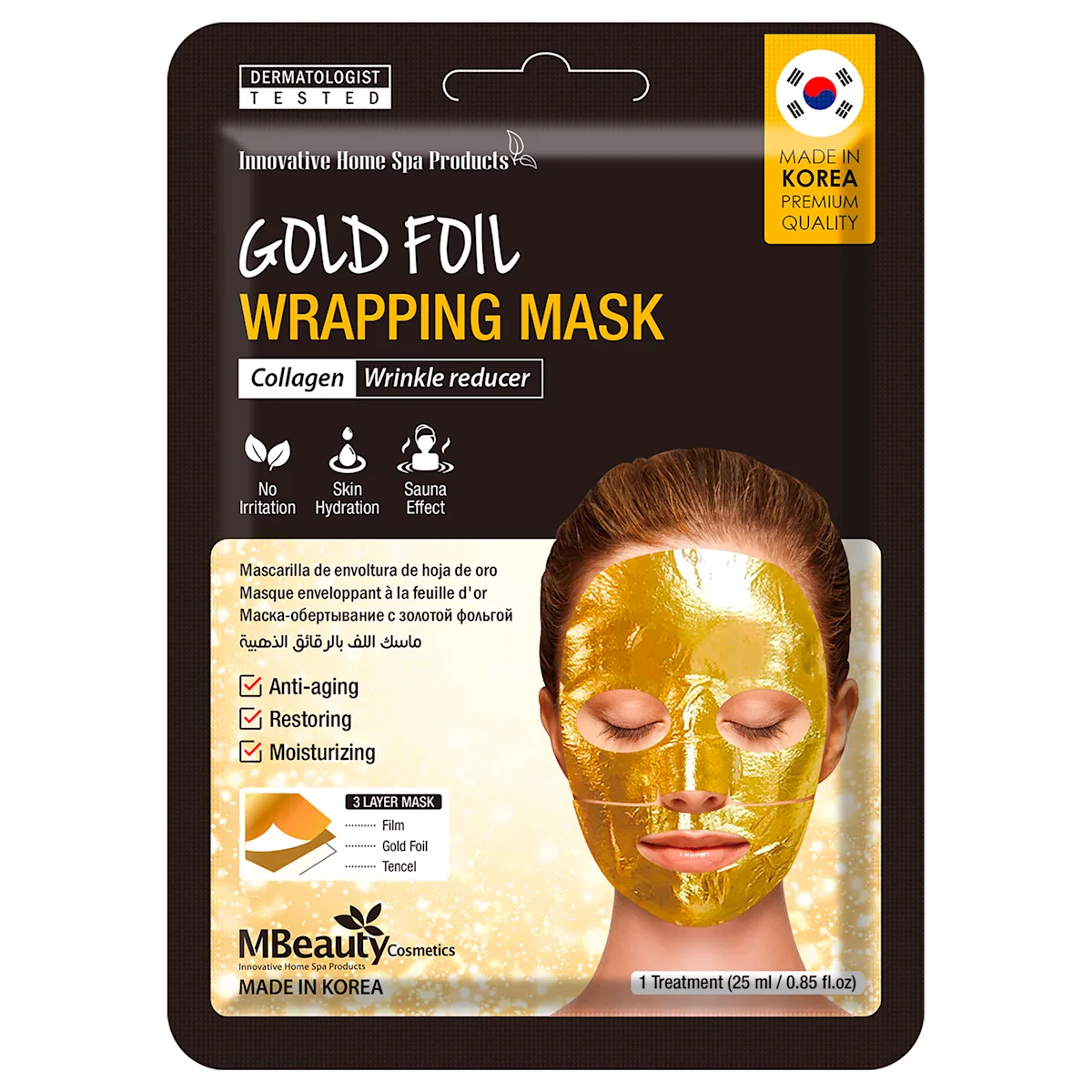 GOLD maska za lice u maramici, 25 g