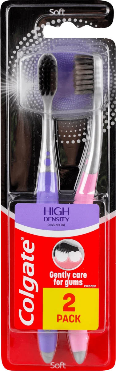 HIGH DENSITY CHARCOAL četkica za zube - meka, 2 kom