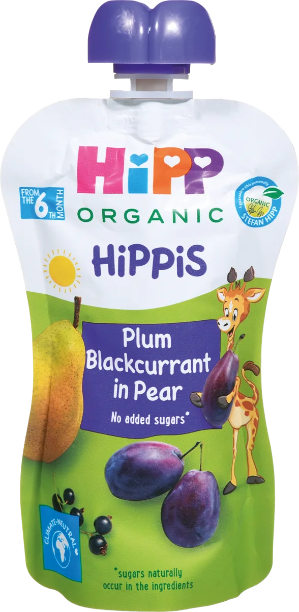 HiPPis voćni pire - kruška, šljiva i crna..., 100 g