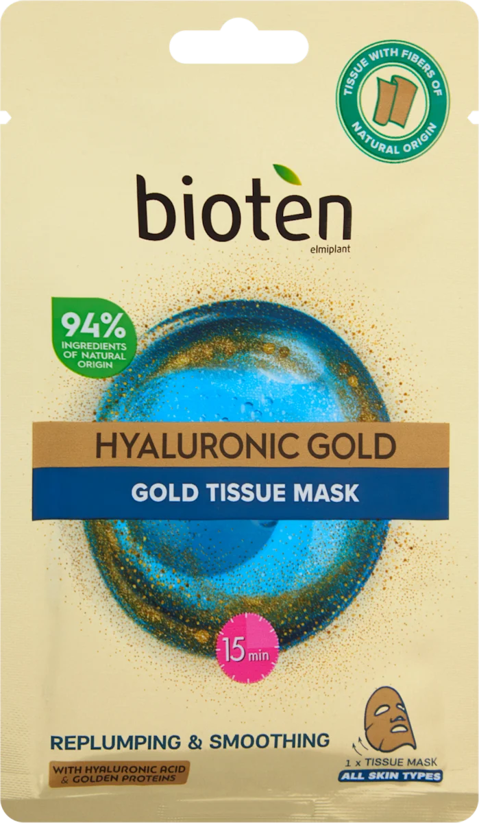 HYALURONIC GOLD maska za lice u obliku maramice, 1 kom