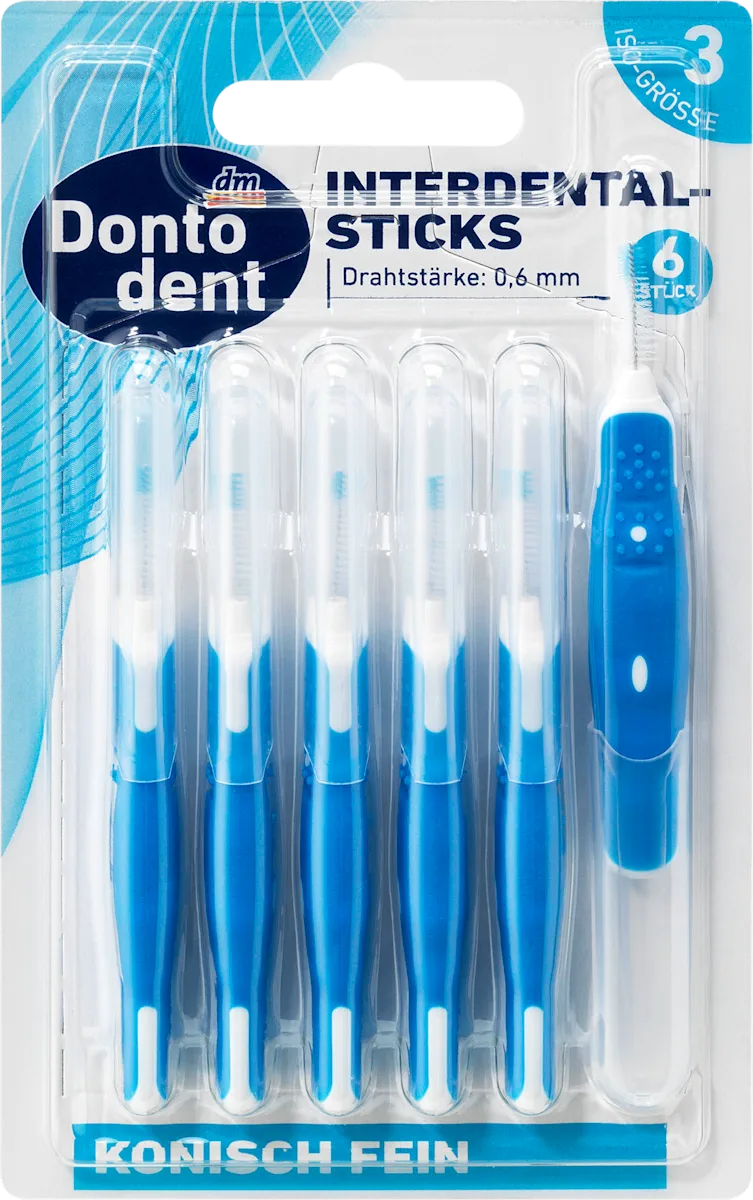 Interdentalne četkice s drškom ISO 3 – tanke Ø..., 6 kom