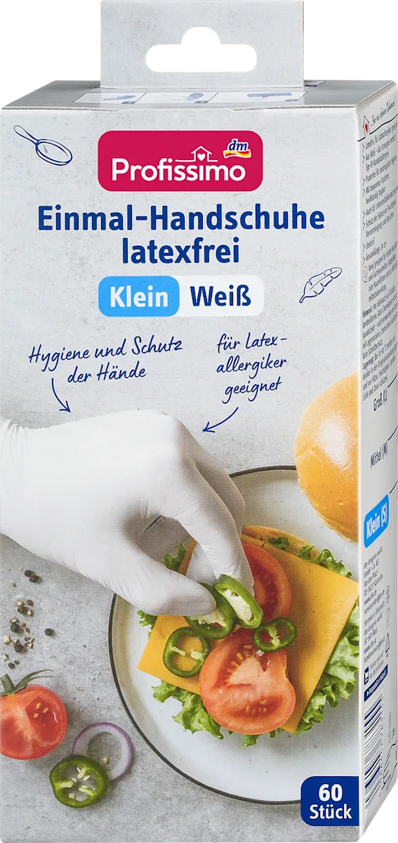 Jednokratne rukavice bez lateksa, bele, veličina:..., 60 kom