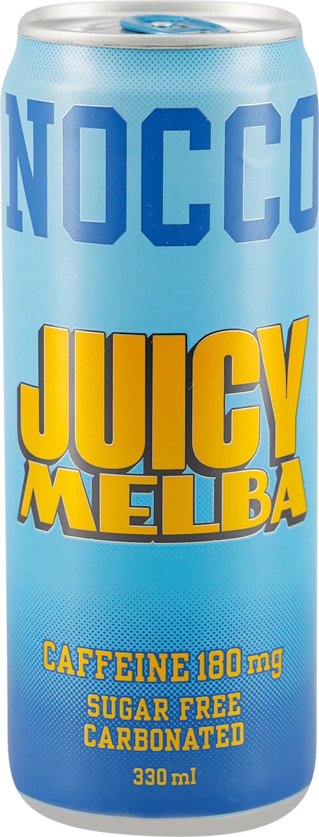 JUICY MELBA osvežavajući bezalkoholni napitak sa kofeinom i aminokiselinama, sa zaslađivačima, 330 ml