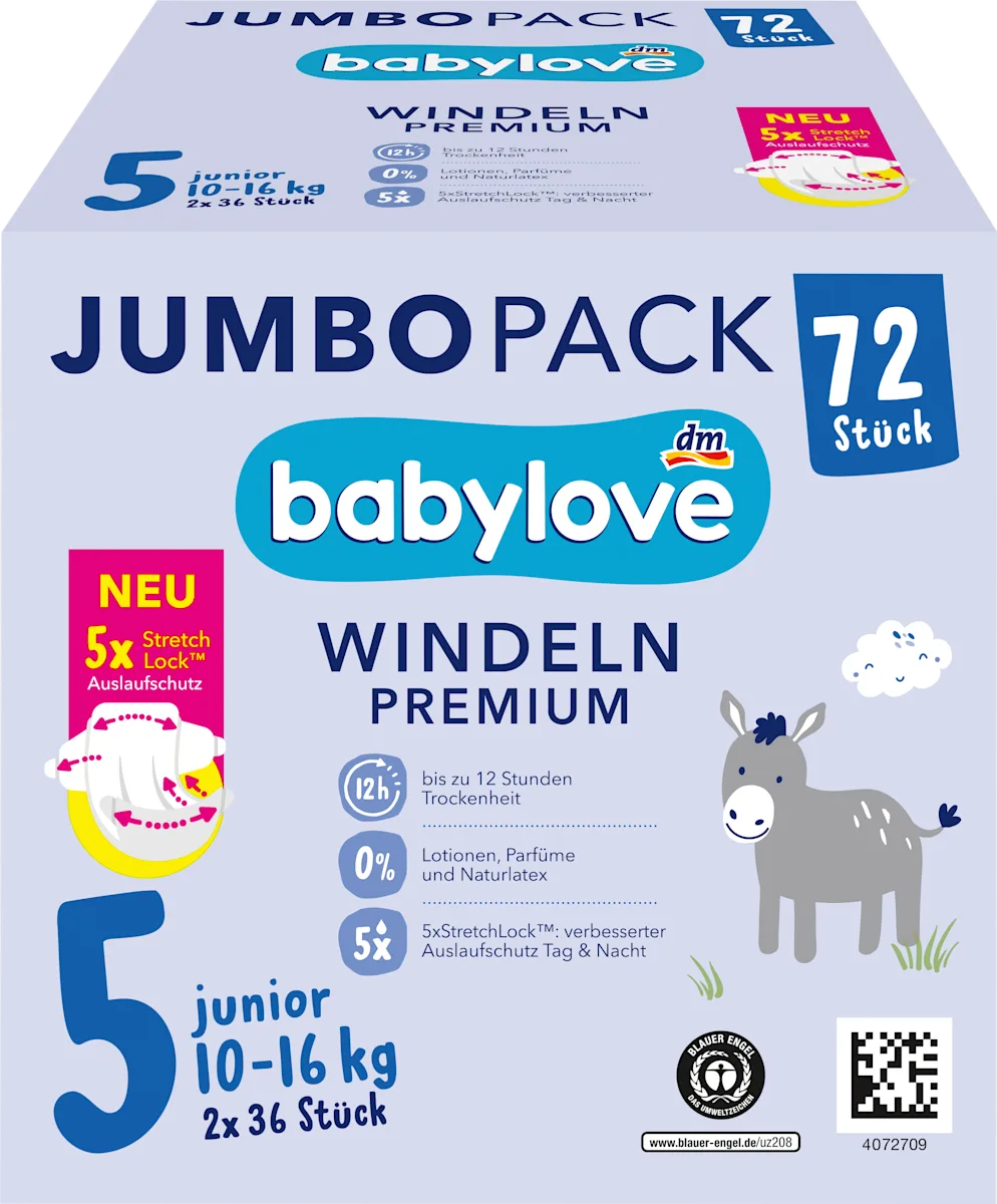 JUMBOPACK Premium pelene junior, veličina 5..., 72 kom
