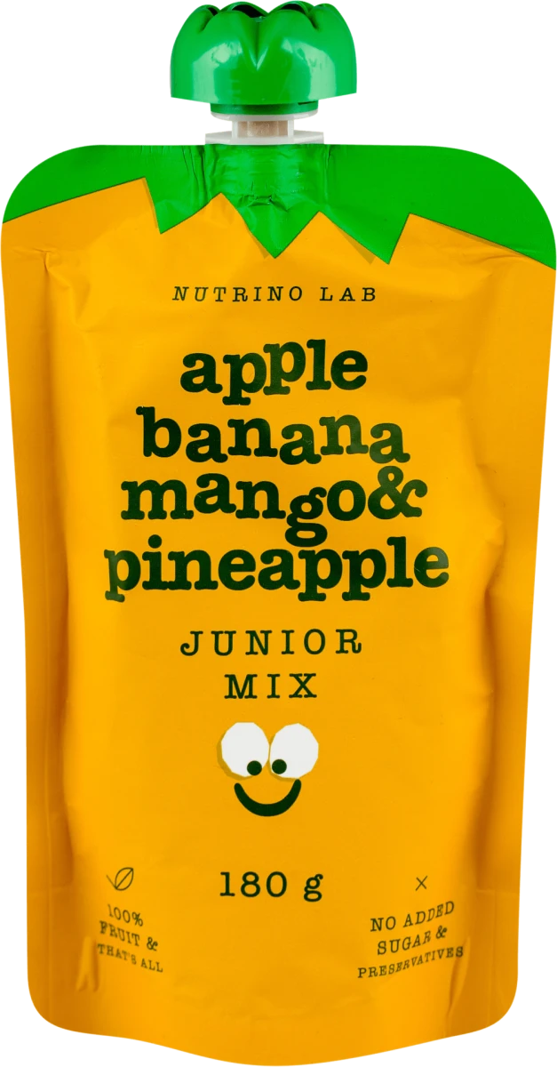 JUNIOR MIX voćna kaša - jabuka, banana, mango i..., 180 g
