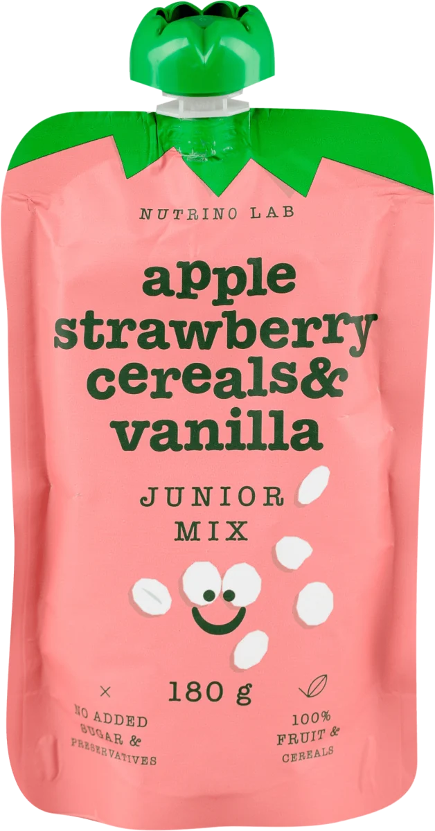 JUNIOR MIX voćna kaša - jabuka, jagoda, žitarice..., 180 g