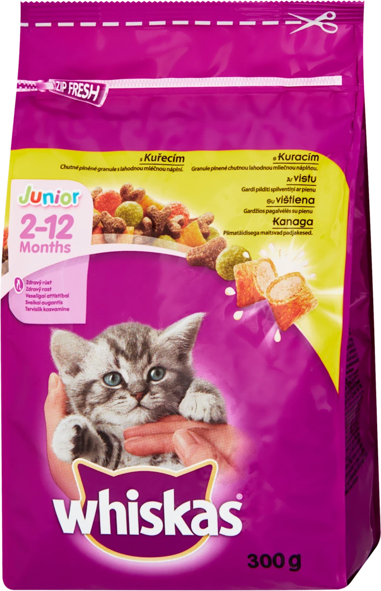 Junior suva hrana za mačiće od 2-12 meseci, briketi sa piletinom, 300 g