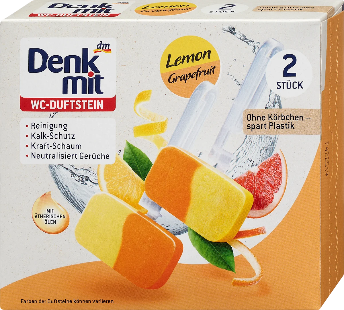 Kamen za WC šolju, limun i grejp 2x38g, 2 kom