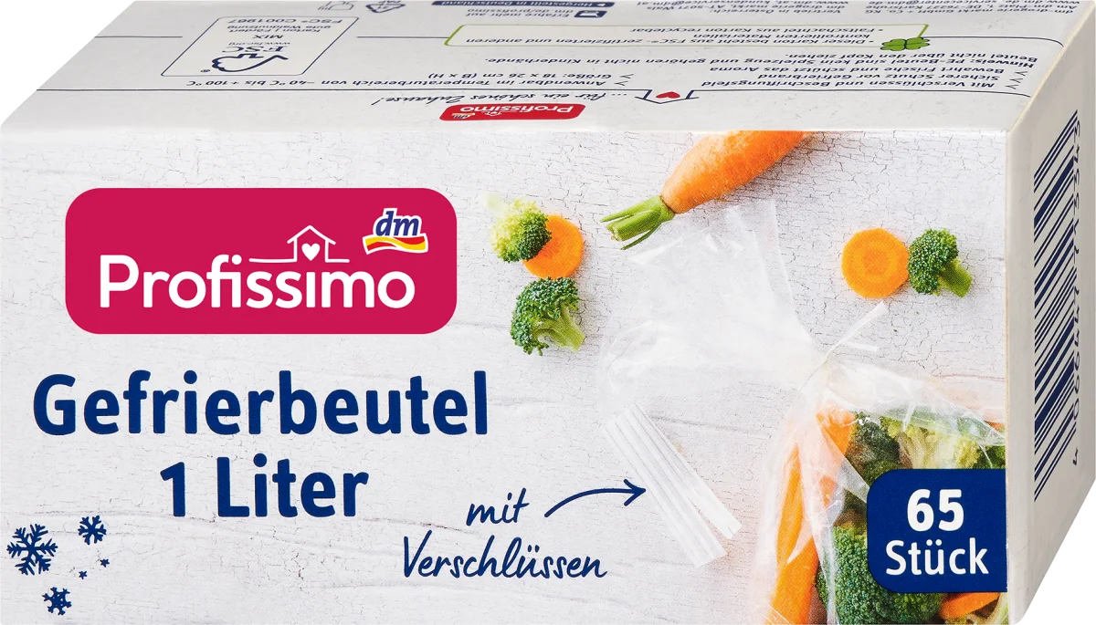 Kese za zamrzivač, 1l, 65 kom