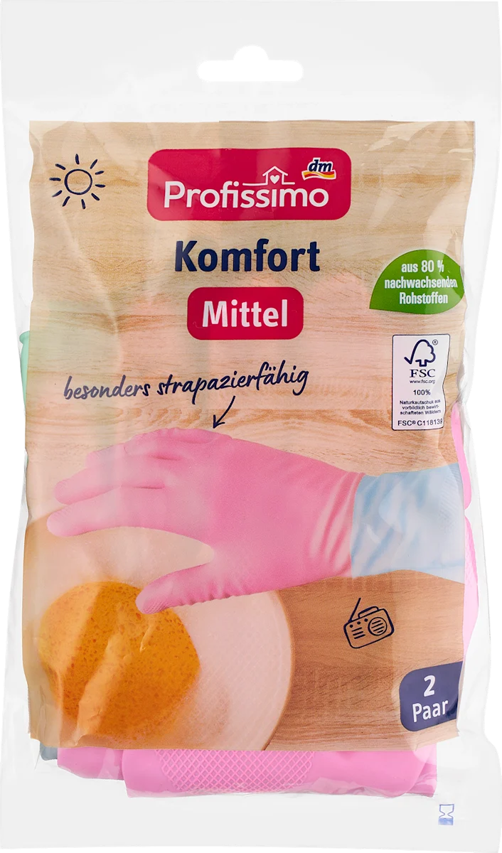Komfort rukavice u boji, veličina: M, 2 para,..., 4 kom