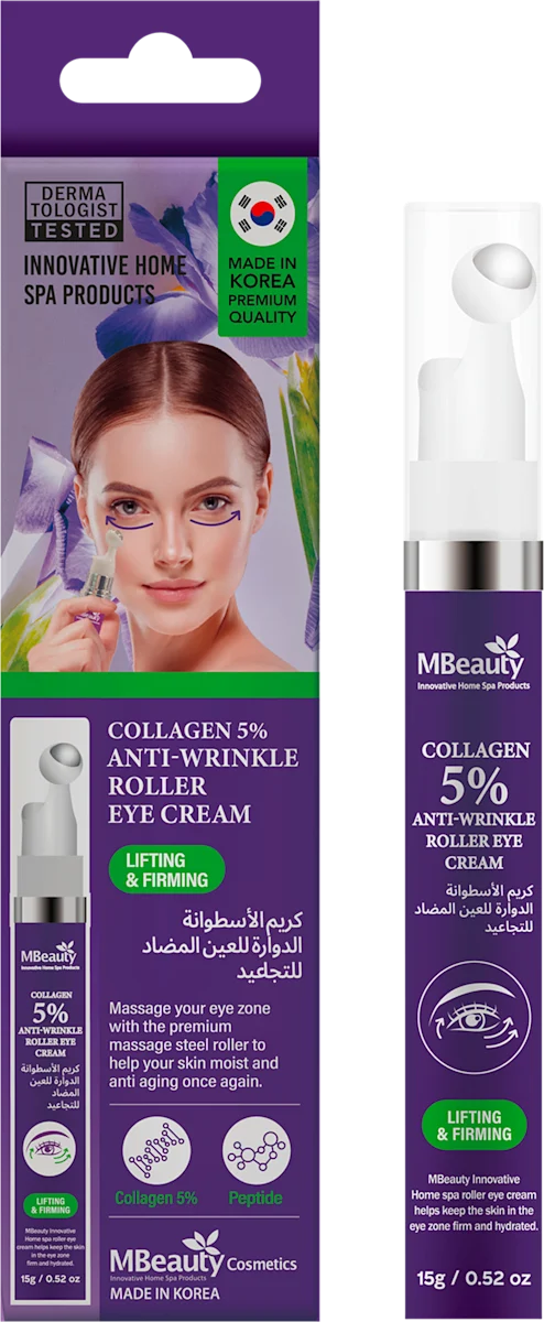 Krema za predeo oko očiju sa rolerom - kolagen 5%, 15 g