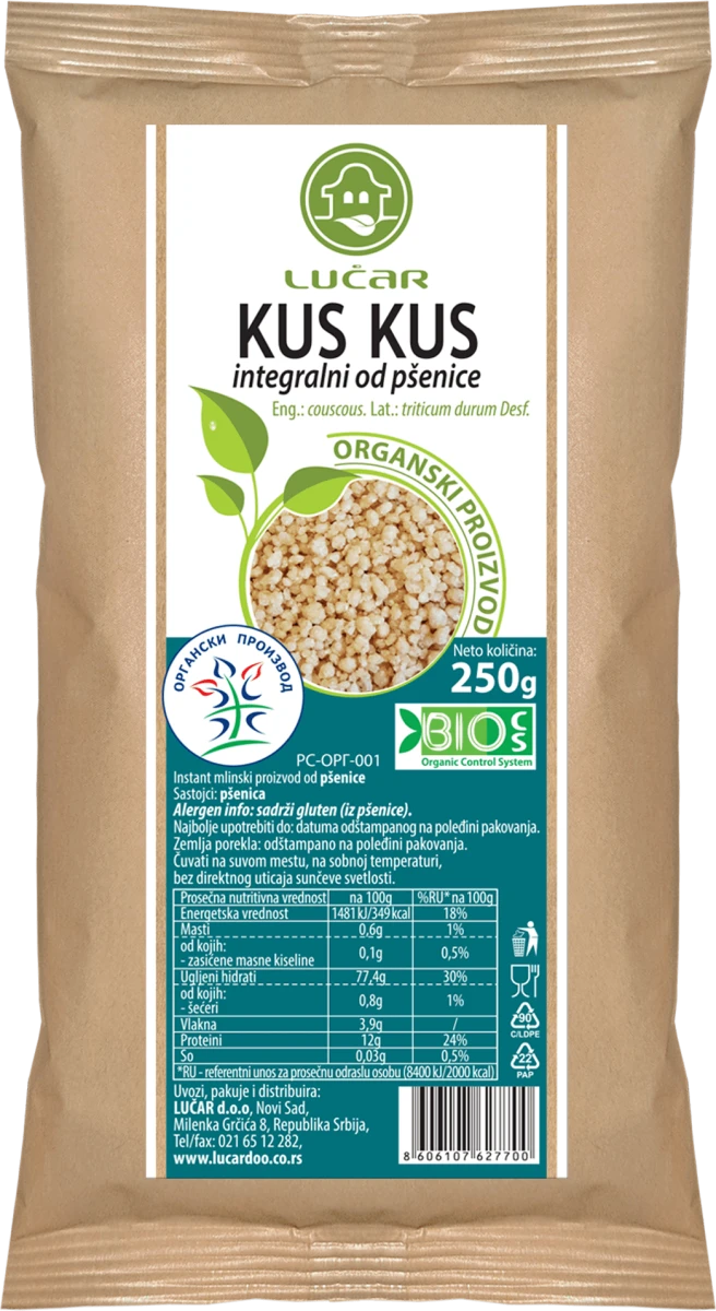 KUS KUS - integralni od pšenice, 250 g