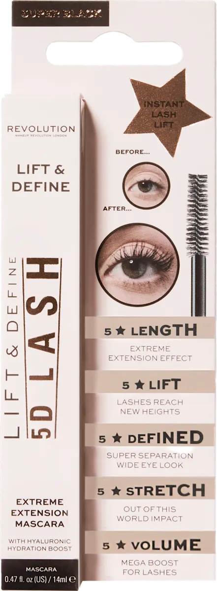 LIFT & DEFINE 5D LASH maskara – Black, 14 ml