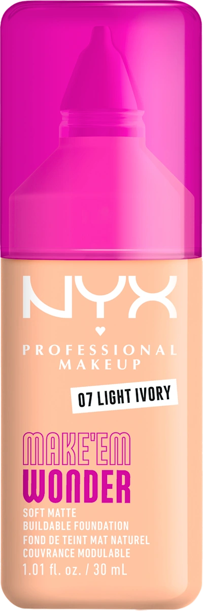 MAKE'EM WONDER tečni puder - 07 Light Ivory, 1 kom