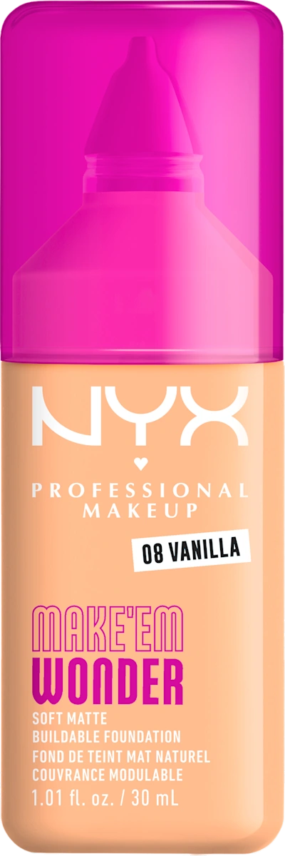 MAKE'EM WONDER tečni puder - 08 Vanilla, 1 kom