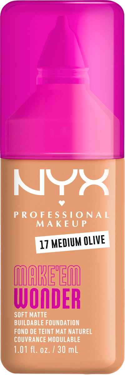 MAKE'EM WONDER tečni puder - 17 Medium Olive, 1 kom