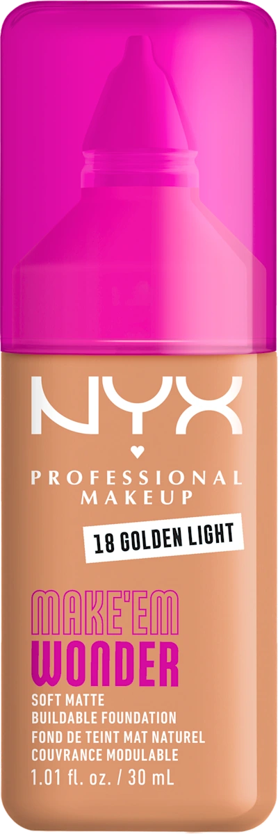 MAKE'EM WONDER tečni puder - 18 Golden Light, 1 kom