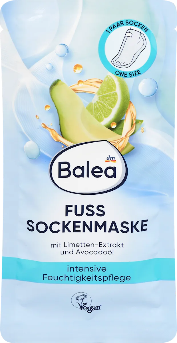 Maska za stopala u obliku čarape - limeta i avokado, 1 Par