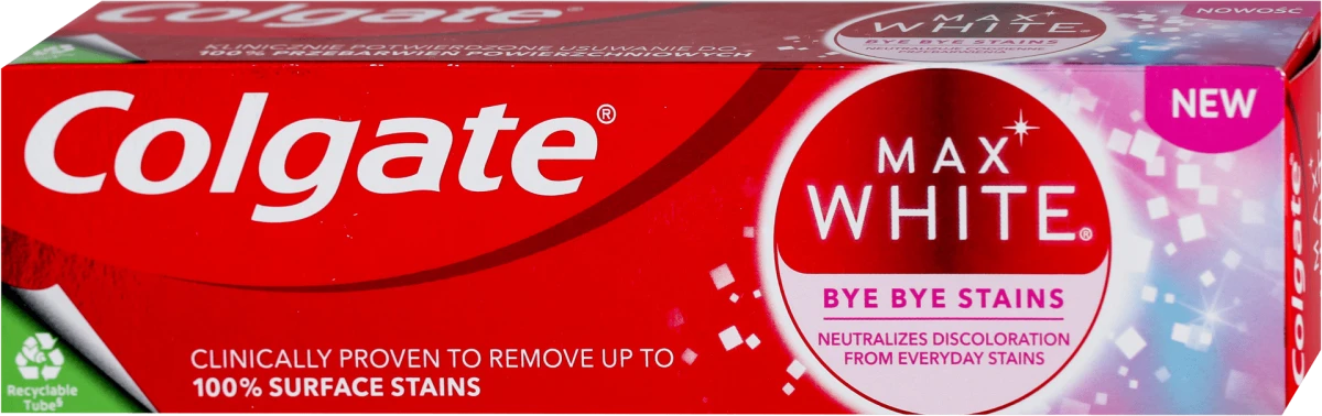 MAX WHITE BYE BYE STAINS pasta za zube, 75 ml